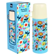 Modro-kremno bela otroška termovka 350 ml Butterfly Garden – Rex London