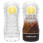 Pretty Love Stellar Vacuum Cup Stimulation Ball Masturbator Clear-Yellow