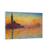 Canvas Slika na platnu Sunset In Venice-Claude Monet, Sa ramom, 45 x 30 cm, Beli