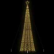 Vidaxl Osvetljena novoletna jelka s konicami 1534 LED toplo bela 500cm