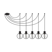 Luster na lanku AURA 5xE27/60W/230V crna
