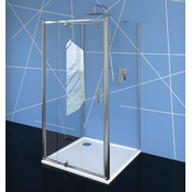 Tristranski zaslon EASY LINE, 800–900 x 800 mm, vrtljiva vrata, L/D različica, prosojno steklo - Enokrilna - Tristranska