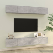 Zidni TV ormarici 4 kom Siva betona 100 x 30 x 30 cm
