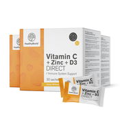 3x Vitamin C 500 + Cink + D3 DIRECT, skupaj 90 vrečk