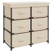 Vidaxl omara za shranjevanje s 6 predali 55x29x55 cm krem iz jekla