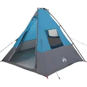 Vidaxl Tipi šotor s streho Modra 383 x 338 x 217 cm tafeta