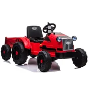 slomart Traktor na Akumulator za Otroke LEAN CARS CH9959 Rdeč s Priklopnikom