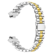 INF Eleganten srebrn nerjaveče jeklen biserni zapestnica, združljiv s Fitbit Inspire/Inspire 2/Inspire HR silver+gold, (5000116453)