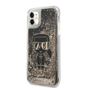 KARL LAGERFELD KLHCN61LGGKBK za iPhone 11/XR črna trda zaščita z bleščicami - Getsby Full Body