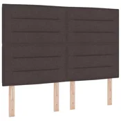 Vidaxl LED Box Spring Postelja Temno rjava 140 x 200 cm blago