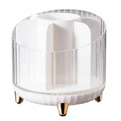 Koopman Organizator za kozmetiko, plastični, z utori, prozoren, bel, 12 cm, 1 kos.
