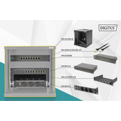 10 inch network bundle, including 6U cabinet, black shelf, PDU, 8-port switch, CAT 6 patch panel