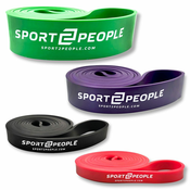 Sport2People Pull-Up Bands – Lateks trakovi za vadbo s 4 stopnjami upornosti , večbarvna