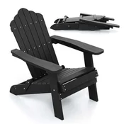 Costway Zložljiv Adirondack stol črne barve