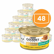Pločevinka Gourmet GOLD - slani kolač s piščancem in korenčkom 48 x 85g