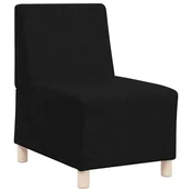 Vidaxl Modularna sedežna garnitura brez naslonjala za roke črne barve 55 cm blago