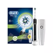 ORAL-B električna zobna ščetka Pro 750 Cross Action Black + potovalni etui