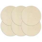 Podmetaci 6 kom obicni/prirodni 38 cm okrugli pamucni