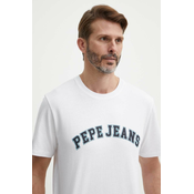 Pamucna majica Pepe Jeans za muškarce, boja: bež, s tiskom