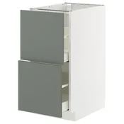 METOD / MAXIMERA Pod.element, 2fronta/2vis.fioke, bela/Nickebo mat sivozelena, 40x60 cm
