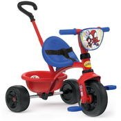 Trojkolka Spidey Be Fun Tricycle Smoby s vodiacou tyčou a voľnobehom od 15 mes SM740337