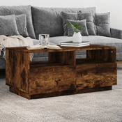 Stolic za kavu s LED svjetlima boja dimljenog hrasta 90x49x40cm