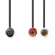 NEDIS CAGL20250BK02 DIN audio kabl 5-pinski muški, 2xRCA ženski, Niklovani, 0,20m, PVC
