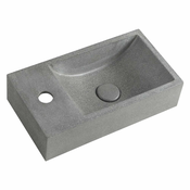 Temno siv betonski manjši umivalnik 40x22 cm Crest – Sapho