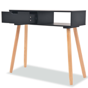 MAISON CHIC konzolna miza - miza ob steni iz masivne borovine 80x30x72 cm črna, (21786097)