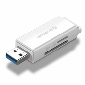 Ugreen CM104 USB čitalec kartic SD/microSD, bela