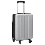 vidaXL Zložljiv kovček trde lupine 20inch srebrna 34x23x55.5 cm ABS