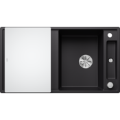 Blanco pomivalno korito AXIA III 5 S InFino SILGRANIT desko steklo, z daljin. prim. - ČRNA
