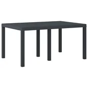 Vidaxl Vrtna miza Antracit 150 x 100 x 73 cm poli ratan