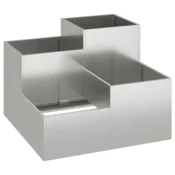 Vrtna saksija Srebrno 80 x 80 x 60 cm Nehrdajuci celik