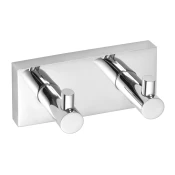 Dvojni kavelj X-SQUARE, krom - Chrome - 120x55x50 mm - Sapho - X-SQUARE - 120 - Medeninasti - Dvojni kavelj - Kvadratni - 120 - 55 - 50 - 14
