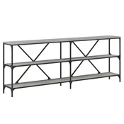 Vidaxl Konzolna mizica siva sonoma 200x30x75cm inž. les in železo