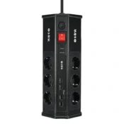 S-Link zaštitnik od prenaponskih udara – PRZ03 (3 m, 630 džula, 2x USB-A, 2x Type-C, 2,4 A/5 V, 6000 V, 6 Schuko uticnica)