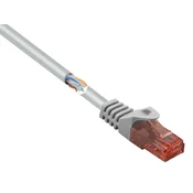 Renkforce Renkforce RF-5047516 RJ45 omrežni kabel\, Patch kabel CAT 6 U/UTP 0.50 m siva z zaščitnim zapornim zatičem\, brez halogena 1 kos, (20418180)