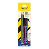 Grafitni svinčnik in črtalo, komplet, STAEDTLER Noris® colour edition set, črtalo v vijolični in modri barvi, 4 kosi