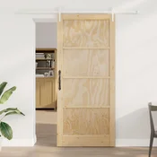 vidaXL Drsna vrata ORKDAL 93 x 211 cm Inženirski les Naravna in bela