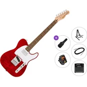 Fender Squier Affinity Series Telecaster FMT SH LRL Premium SET Crimson Red Transparent Elektricna gitara