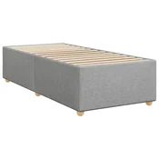 Vidaxl Posteljni okvir brez vzmetnice svetlo siv 90x200 cm blago
