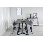 Venture Design Jedilna miza in stol komplet Marina in miza Polar Diamond 75x180x90 cm črno siva