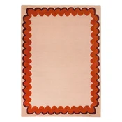 Oranžna/v naravni barvi ročno tkana volnena preproga 200x290 cm Wiggle Wool – Flair Rugs