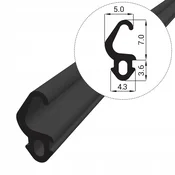 shumee PVC tesnilo za okna S-186 črno 1m