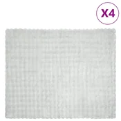 vidaXL Dežnik iz umetnega zajčjega krzna 4 pcs Siva 130 x 150 cm