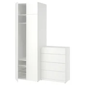 LASTARE Garderobni sestav, bela/z nadgradno enoto, 160x62x237 cm