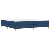 Vidaxl Postelja z vzmetnico z vzmetnico Modra 200 x 200 cm blago