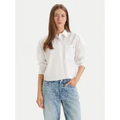 Srajca Calvin Klein Jeans Cotton Poplin Cropped Shirt White L