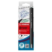 Komplet tankih flomastrov STABILO dr!ver - fine - 4 kosi zelene, rdeče, modre, črne barve